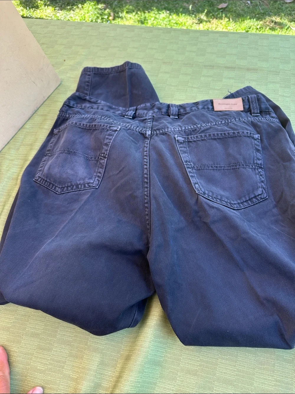 Ermenegildo Zegna Navy Blue Cotton Chinos